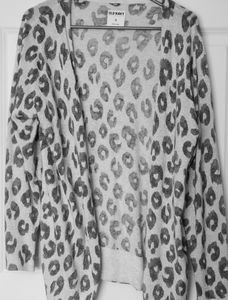 Black and white animal print cardigan